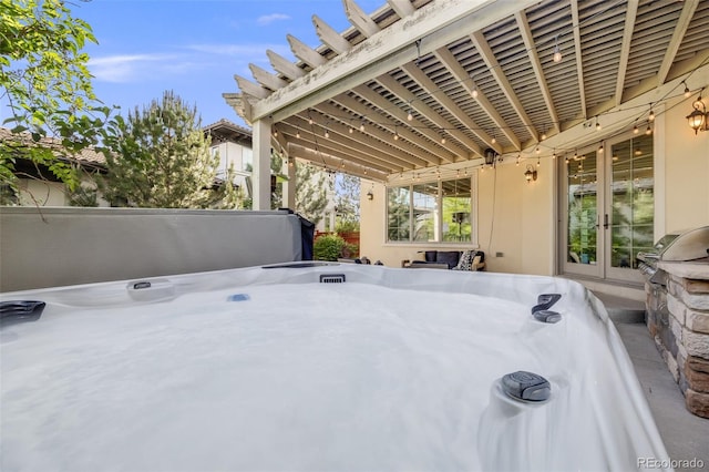 2362 Spruce Way, Denver, CO 80238 - view of patio / terrace with french doors and a hot tub