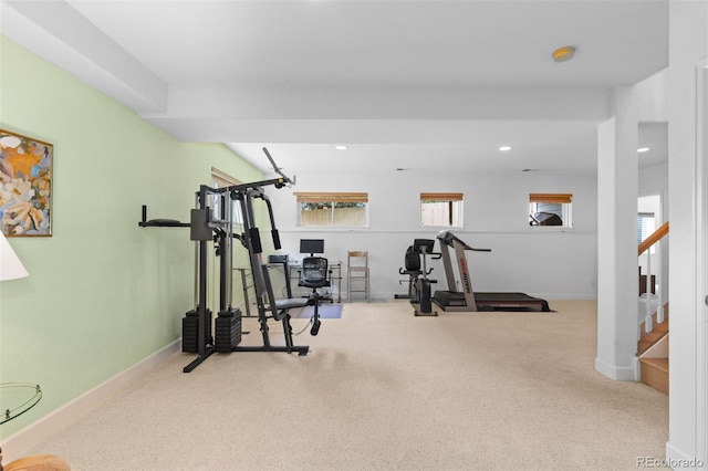 1901 S Union Pl, Lakewood, CO 80228 - workout room featuring carpet flooring and recessed lighting