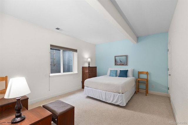 1901 S Union Pl, Lakewood, CO 80228 - carpeted bedroom with baseboards and beamed ceiling