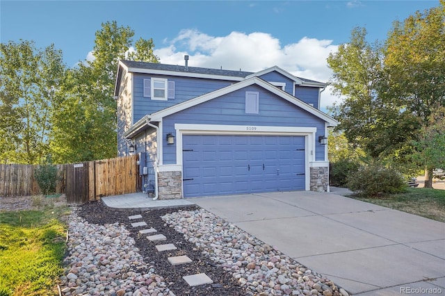 view of front of property featuring a garage