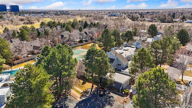 drone / aerial view with a residential view