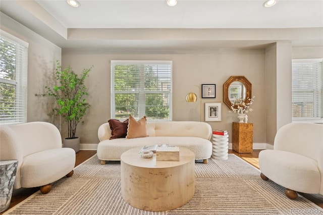 3881 Zenobia St, Denver, CO 80212 - living room featuring wood finished floors and recessed lighting