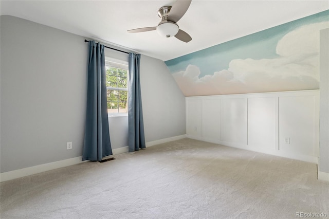 3881 Zenobia St, Denver, CO 80212 - additional living space featuring a ceiling fan, carpet floors, and vaulted ceiling
