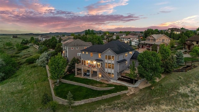 3041 Starling Ct, Castle Rock, CO 80109 - aerial view at dusk of a residential view