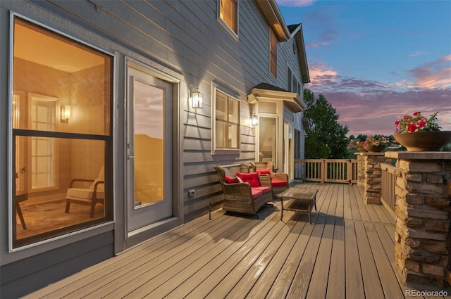 3041 Starling Ct, Castle Rock, CO 80109 - deck at dusk with outdoor lounge area