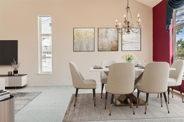 2561 Cactus Bluff Pl, Highlands Ranch, CO 80129 - dining room featuring a chandelier and carpet