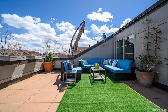 view of patio with an outdoor living space