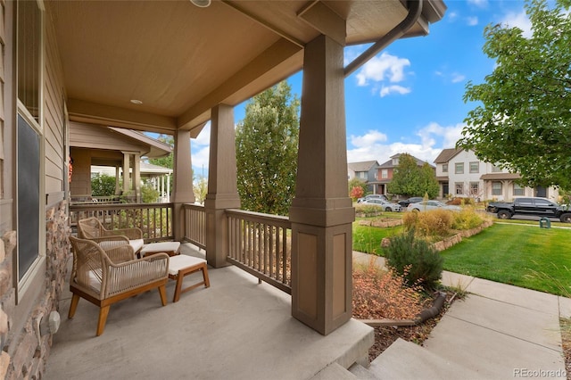 view of patio with a porch