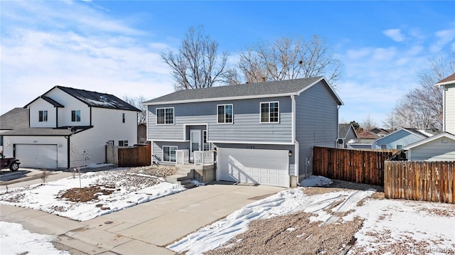 view of front of home with a garage