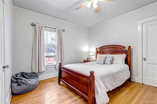 285 S Williams St, Denver, CO 80209 - bedroom featuring ceiling fan, baseboards, and hardwood / wood-style flooring