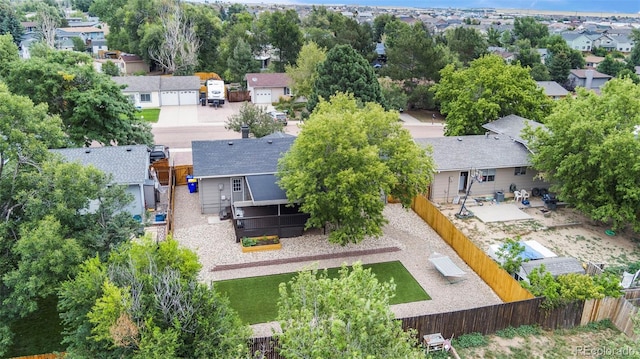 aerial view featuring a residential view