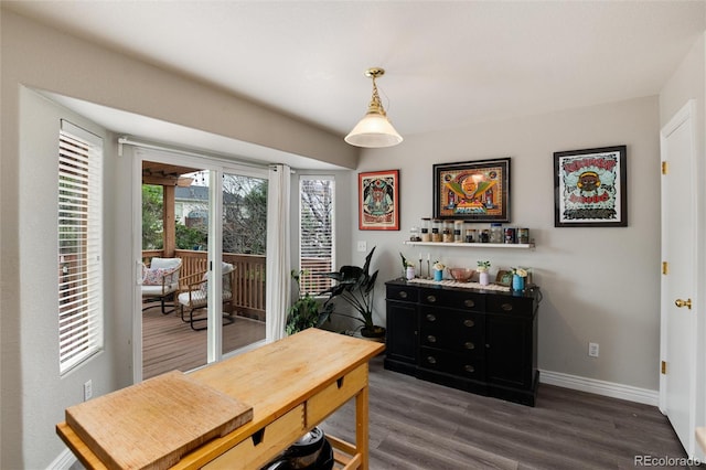 8129 Locust Dr, Littleton, CO 80125 - home office with baseboards and wood finished floors