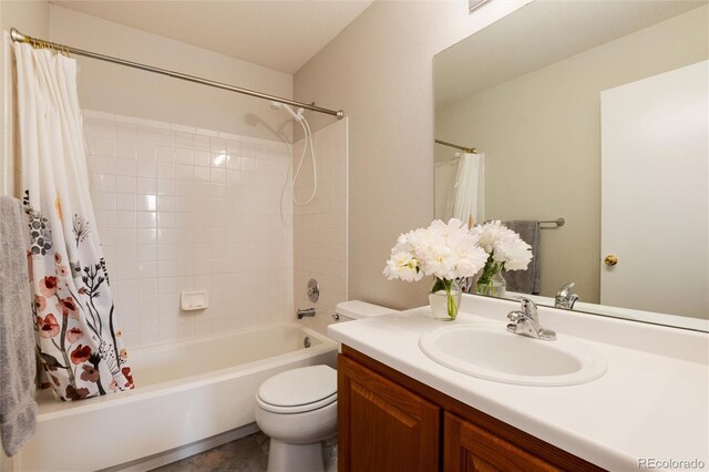 8129 Locust Dr, Littleton, CO 80125 - full bath with shower / bath combo, vanity, and toilet