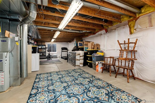 8129 Locust Dr, Littleton, CO 80125 - unfinished basement with washer / clothes dryer