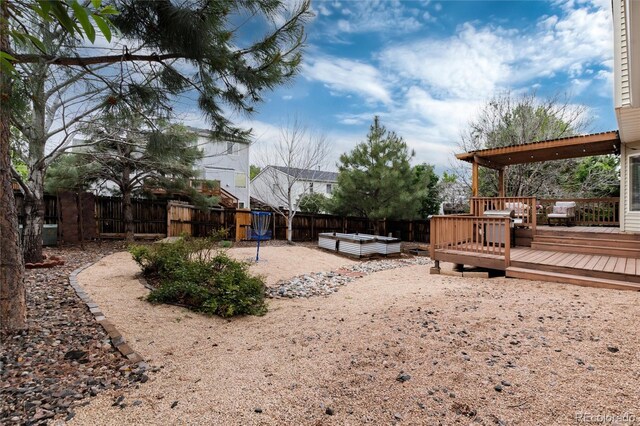 8129 Locust Dr, Littleton, CO 80125 - fenced backyard featuring a deck