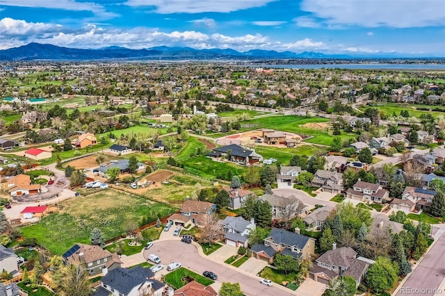 5305 W Lake Pl, Littleton, CO 80123 - birds eye view of property with a water and mountain view and a residential view
