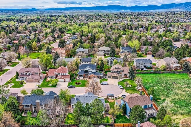 5305 W Lake Pl, Littleton, CO 80123 - aerial perspective of suburban area featuring a mountainous background