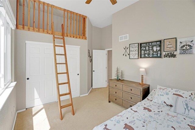 6488 Tilbury Ave, Firestone, CO 80504 - bedroom with carpet flooring, baseboards, and ceiling fan