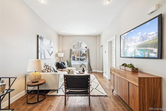 living room featuring hardwood / wood-style floors