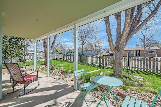 1065 6th St, Berthoud, CO 80513 - view of patio / terrace featuring a residential view