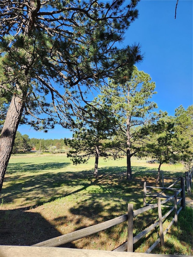 view of yard with a rural view