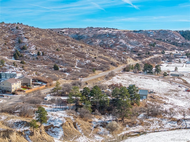 aerial view featuring a mountain view