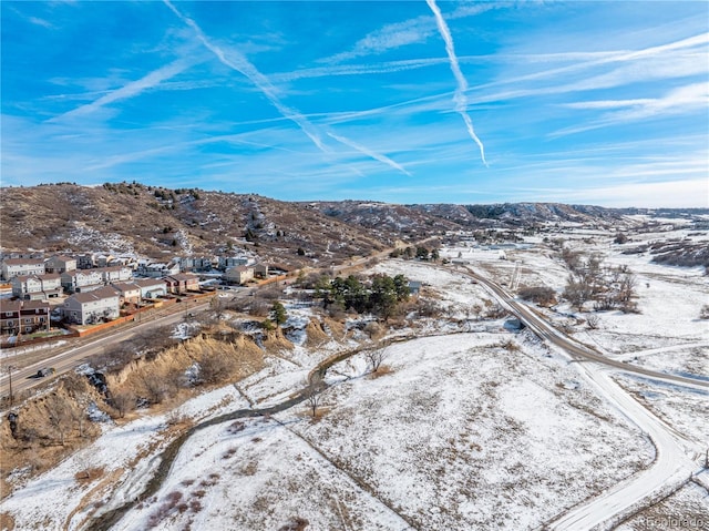 567 Lake Gulch Rd, Castle Rock, CO 80104 - snowy aerial view featuring a residential view and a mountain view