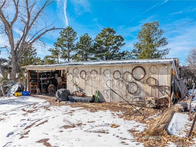 view of snow covered structure