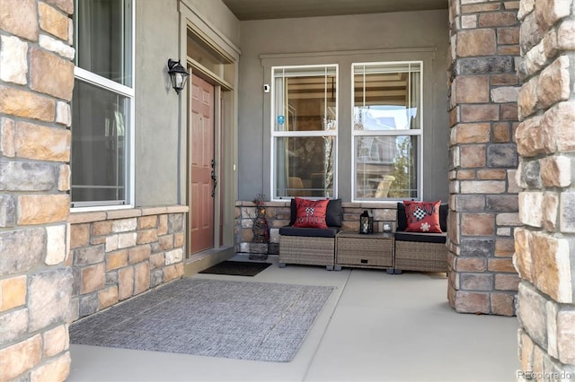 entrance to property with a porch