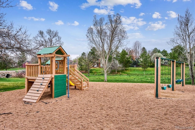 view of community jungle gym