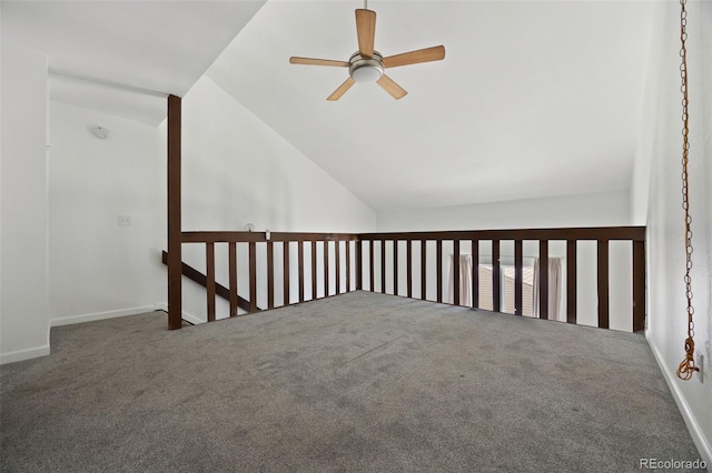 3550 S Harlan St Unit 363, Denver, CO 80235 - carpeted empty room featuring a ceiling fan and vaulted ceiling