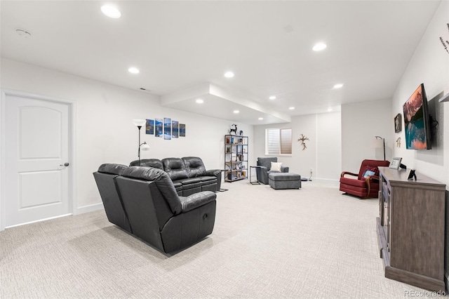 14805 Quince Way, Thornton, CO 80602 - living area featuring light colored carpet and recessed lighting