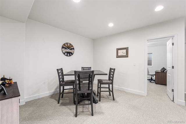 14805 Quince Way, Thornton, CO 80602 - dining area featuring light carpet, recessed lighting, and an office area