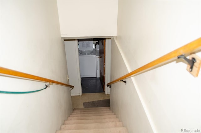 2308 Lelaray St, Colorado Springs, CO 80909 - staircase with washer and dryer