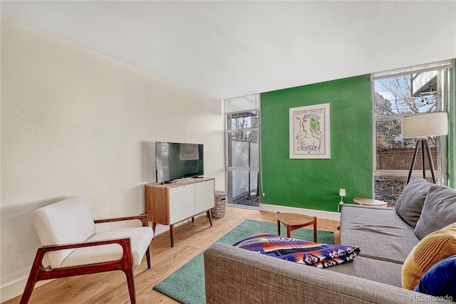 living room featuring hardwood / wood-style floors