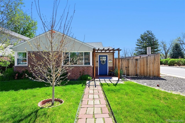 view of front of home with brick siding