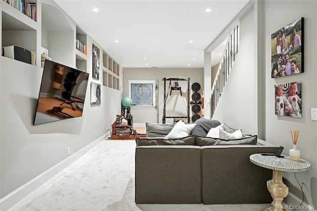 549 Milwaukee St, Denver, CO 80206 - living room with recessed lighting and stairway