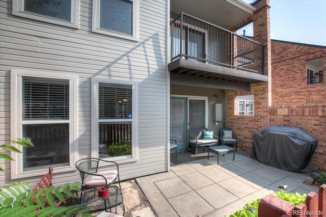 view of patio featuring area for grilling