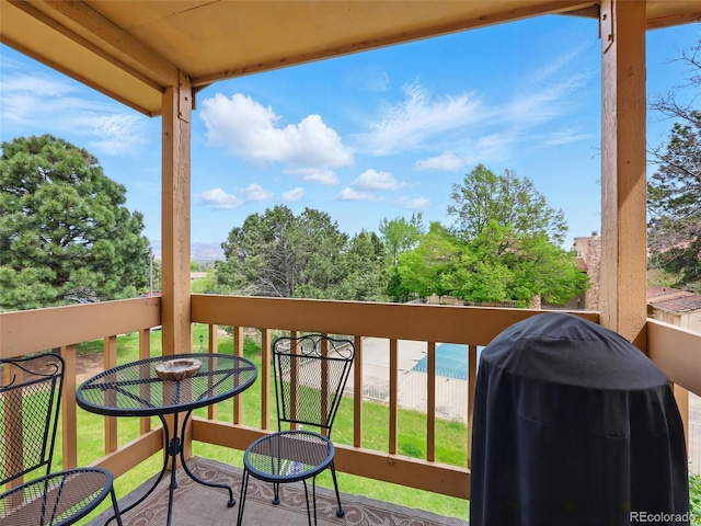 balcony with area for grilling