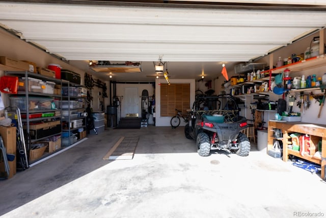 garage featuring a garage door opener