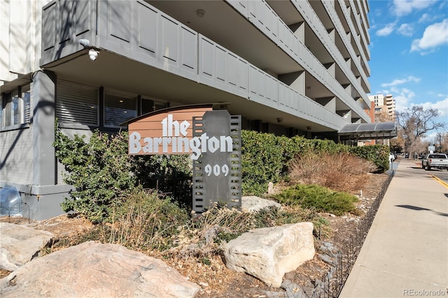 view of community sign