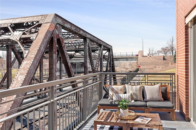 balcony featuring an outdoor living space