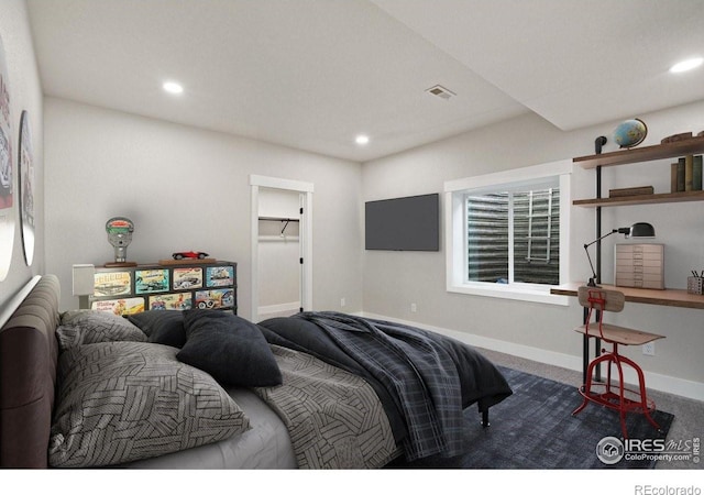 view of carpeted bedroom