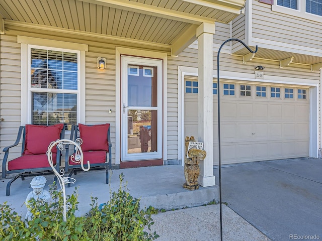 property entrance featuring a garage