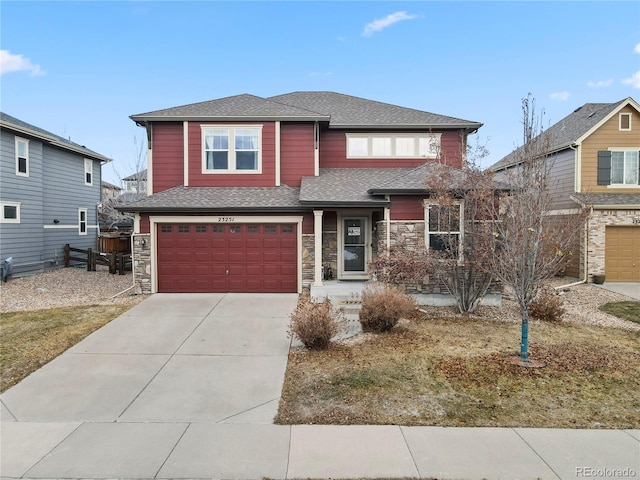 view of front of home with a garage