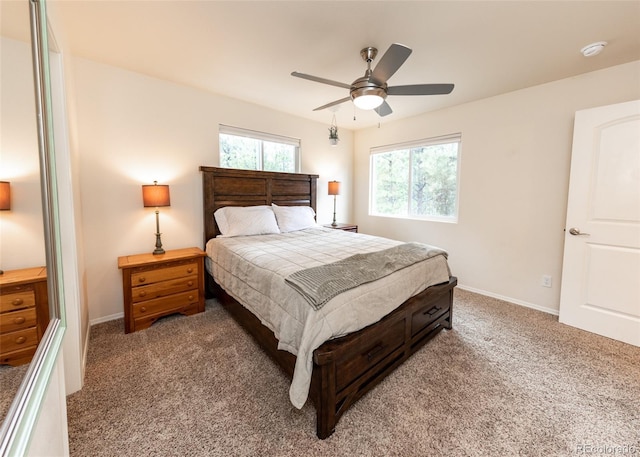15948 Huckleberry Hts, Colorado Springs, CO 80908 - bedroom with baseboards, a ceiling fan, and carpet