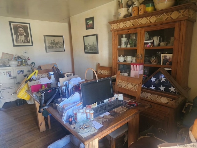 office with wood finished floors