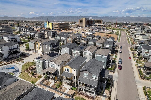 bird's eye view featuring a mountain view
