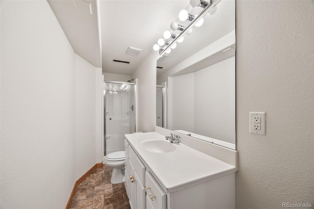 4631 Ashfield Dr, Boulder, CO 80301 - full bath with vanity, stone finish floors, and a stall shower