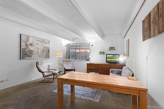 555 E 10th Ave Unit 15, Denver, CO 80203 - carpeted home office with beam ceiling